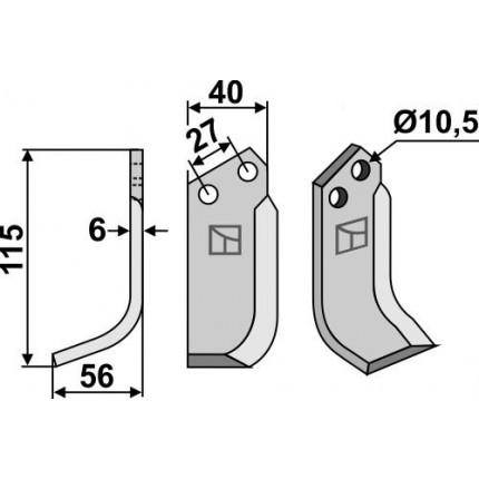 Фрезерный нож, левый