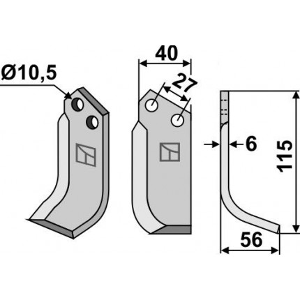 Фрезерный нож, правый