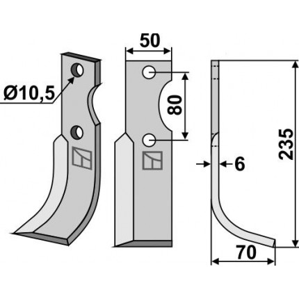 Фрезерный нож, правый