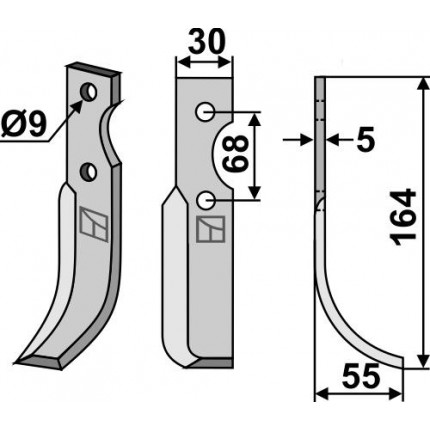 Фрезерный нож, правый
