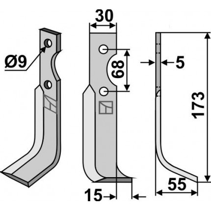 Фрезерный нож, правый