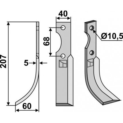 Фрезерный нож, левый