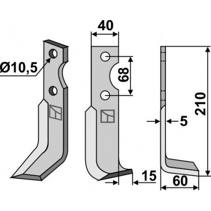 Фрезерный нож, правый