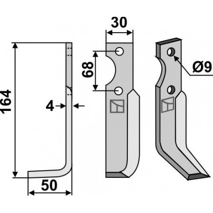 Фрезерный нож, левый