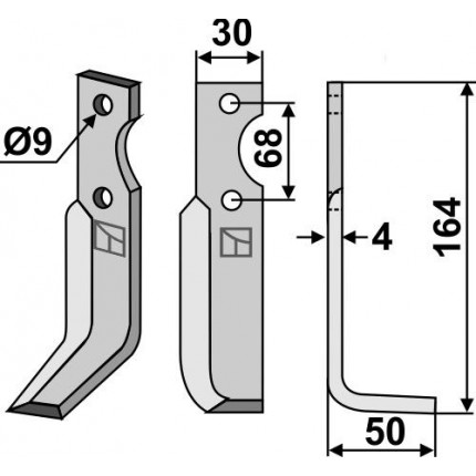 Фрезерный нож, правый