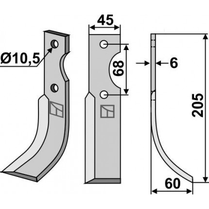 Фрезерный нож, правый