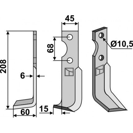 Фрезерный нож, левый