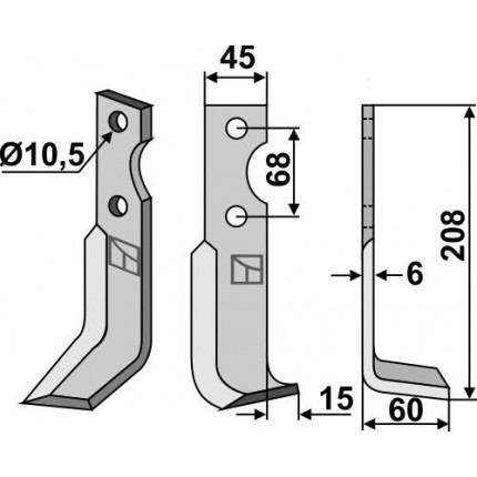 Фрезерный нож, правый