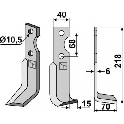 Фрезерный нож, правый