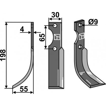 Фрезерный нож, левый