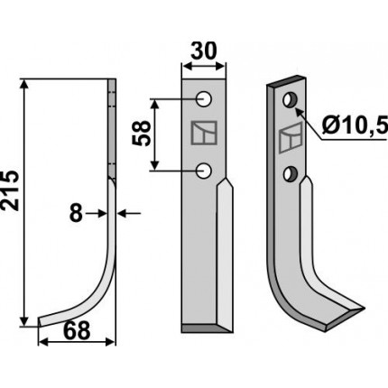 Фрезерный нож, левый