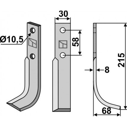 Фрезерный нож, правый