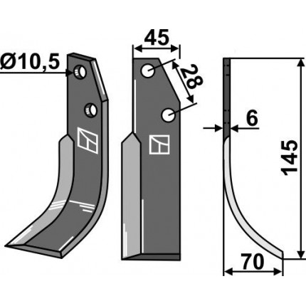 Фрезерный нож, правый