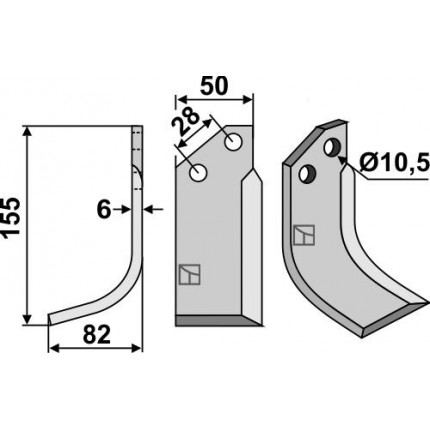 Фрезерный нож, левый