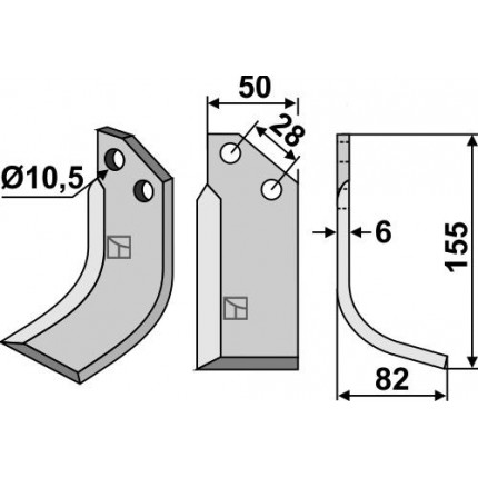 Фрезерный нож, правый