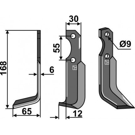 Фрезерный нож, левый