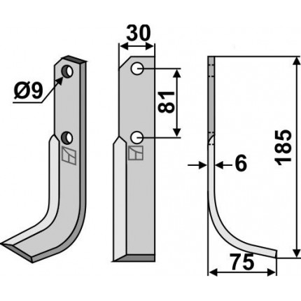 Фрезерный нож, правый