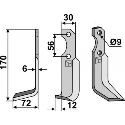 Фрезерный нож, левый
