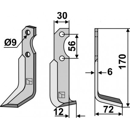 Фрезерный нож, правый