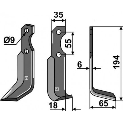 Фрезерный нож, правый