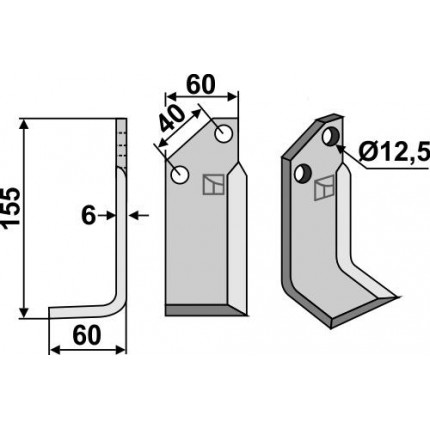 Фрезерный нож, левый