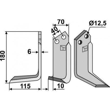 Фрезерный нож, левый