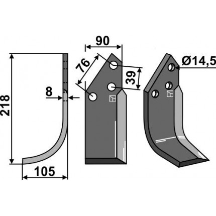 Фрезерный нож, левый