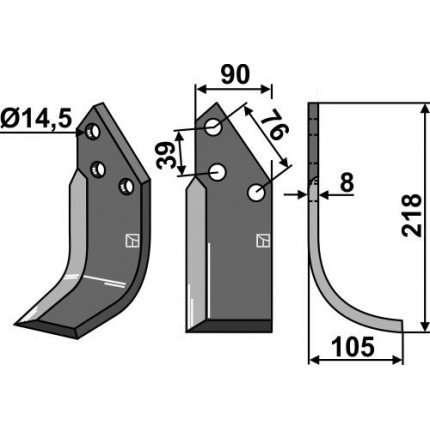 Фрезерный нож, правый