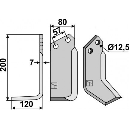 Фрезерный нож, левый