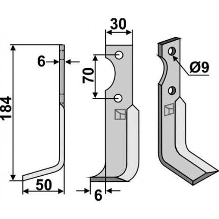 Фрезерный нож, левый