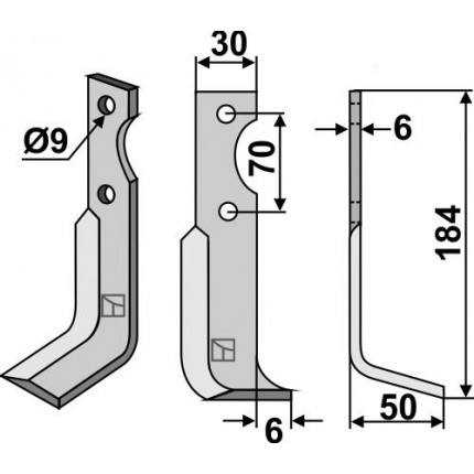 Фрезерный нож, правый