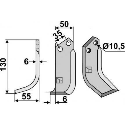 Фрезерный нож, левый