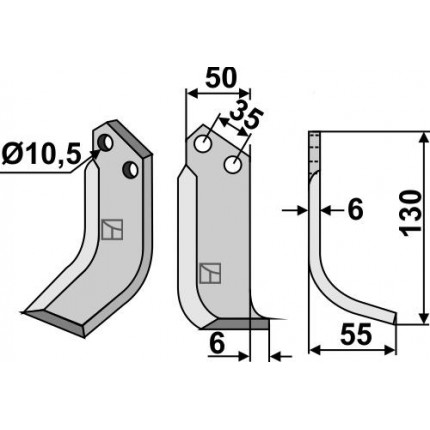 Фрезерный нож, правый