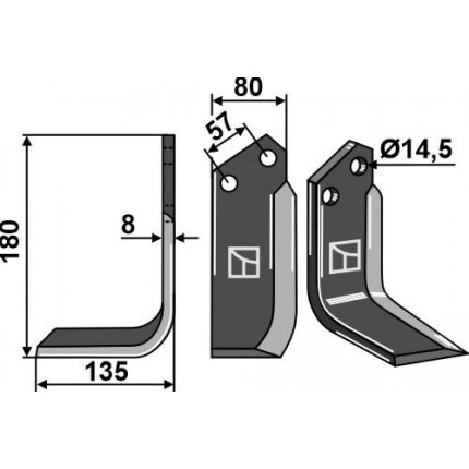 Фрезерный нож, левый