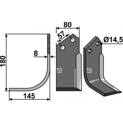 Фрезерный нож, левый