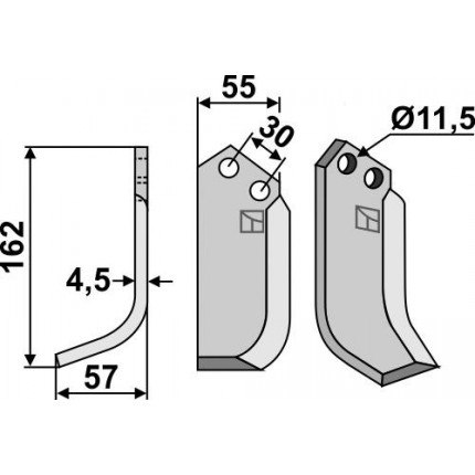 Фрезерный нож, левый