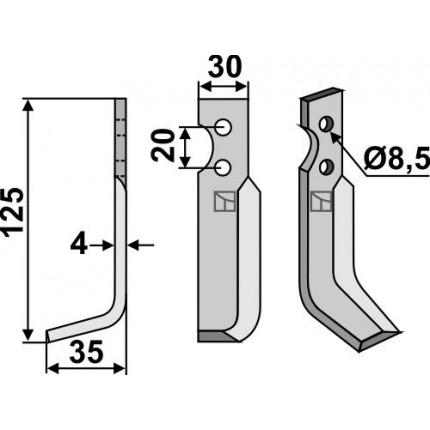 Фрезерный нож, левый