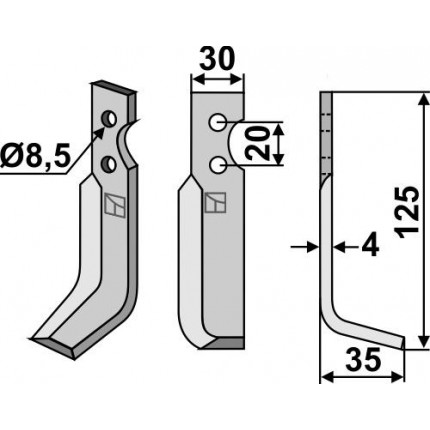 Фрезерный нож, правый