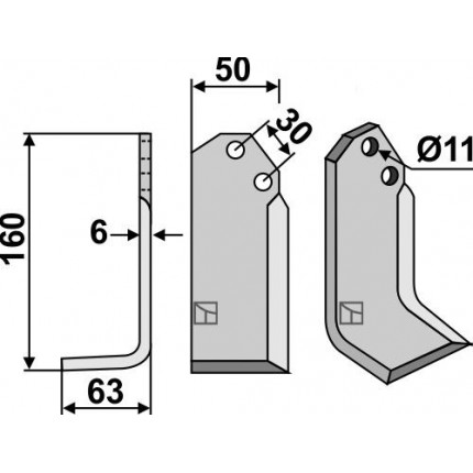 Фрезерный нож, левый