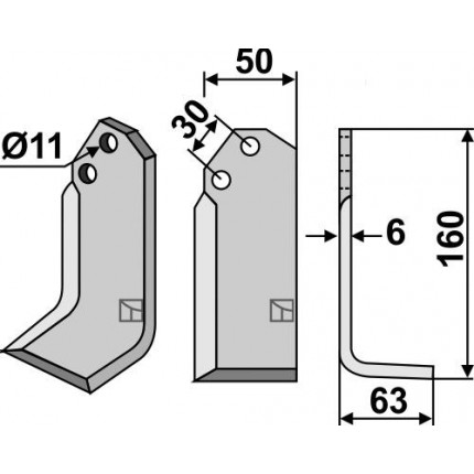 Фрезерный нож, правый