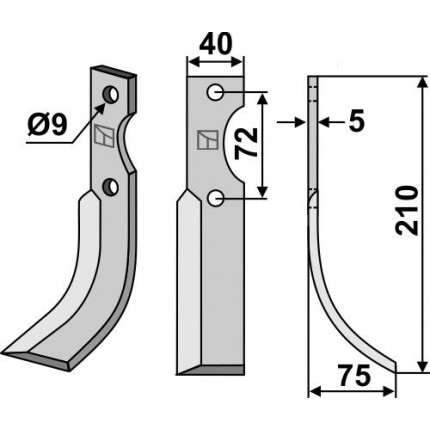Фрезерный нож, правый