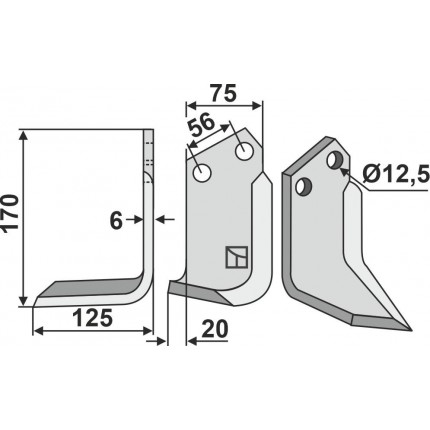Фрезерный нож, левый