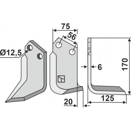 Фрезерный нож, правый