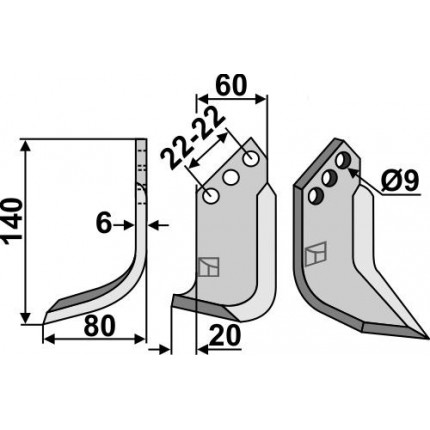 Фрезерный нож, левый