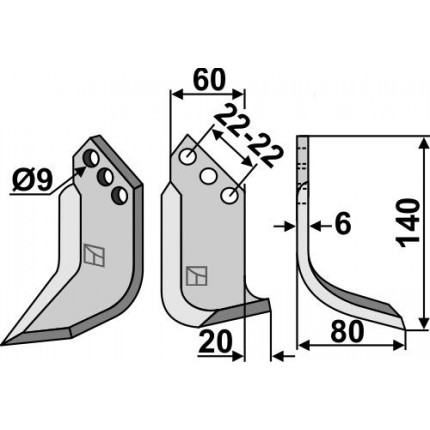 Фрезерный нож, правый