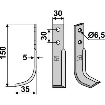 Фрезерный нож, левый