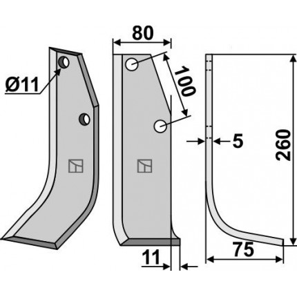 Фрезерный нож, правый