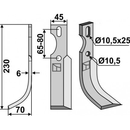 Универсальный Фрезерный нож, левый