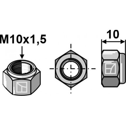 Гайка М10 DIN 985 10.9