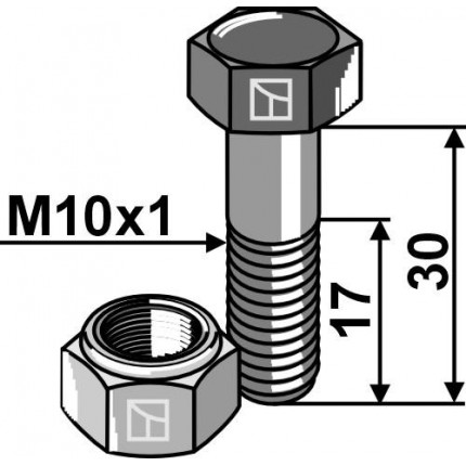 Болт со стопорной гайкой